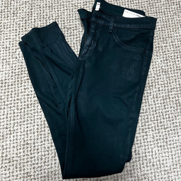 rag & bone Denim - Green Coated Rag & Bone Jeans